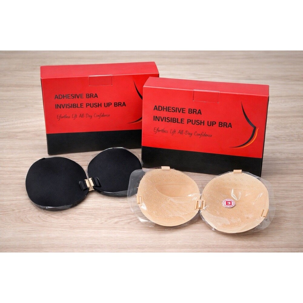 Adhesive Push Up Bra E Cup Strapless Invisible Sticky Bra 2 Pack